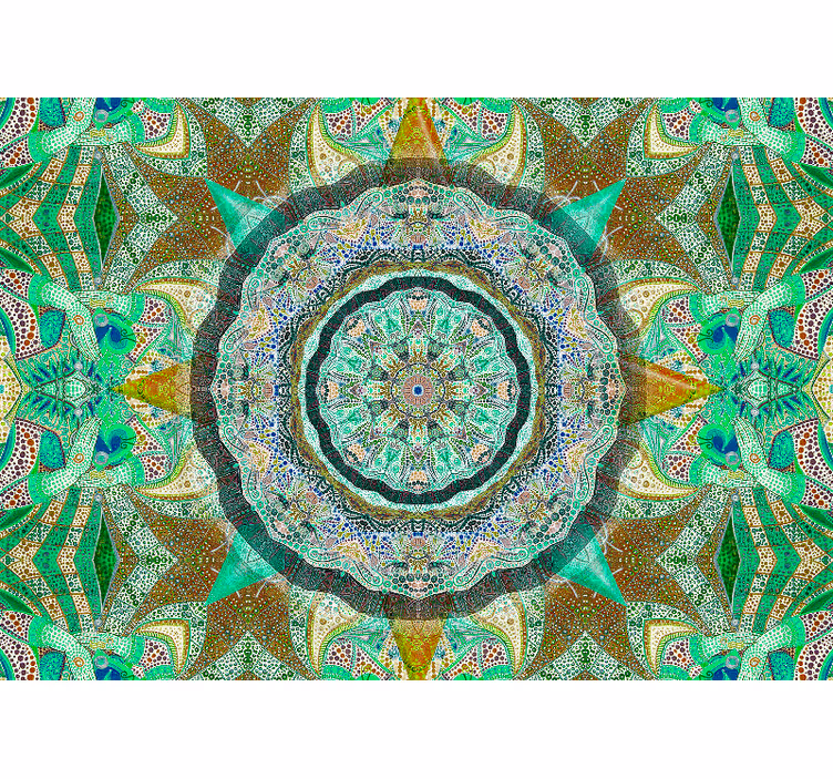 Tenda a rullo zen mandala fantasia verde smeraldo - TenStickers