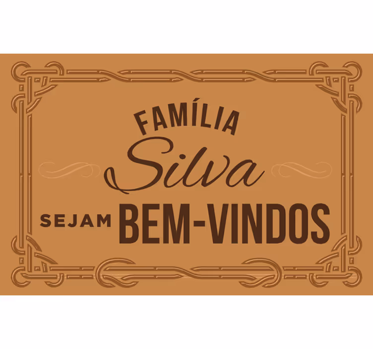 Tenda a rullo marrone benvenuta famiglia - TenStickers