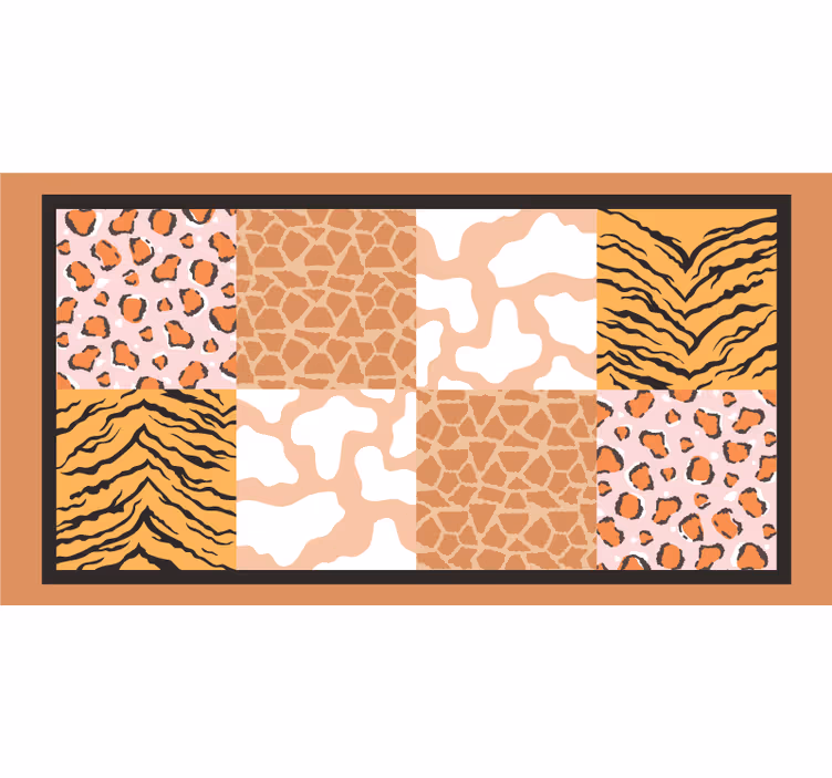 Tenda a rullo marrone piastrelle in pelle animale - TenStickers