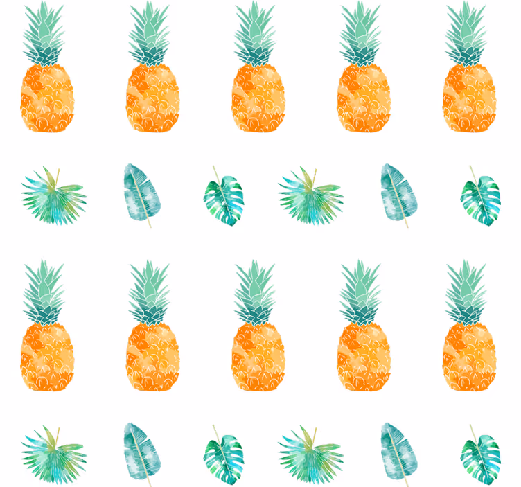 Tenda a rullo arancione motivi ananas - TenStickers