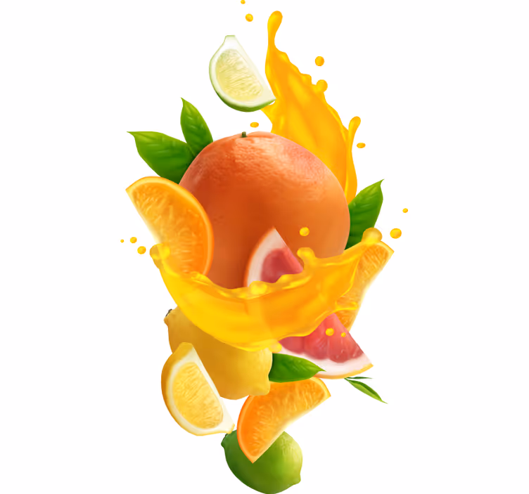 Tenda a rullo arancione schiuma di frutta - TenStickers