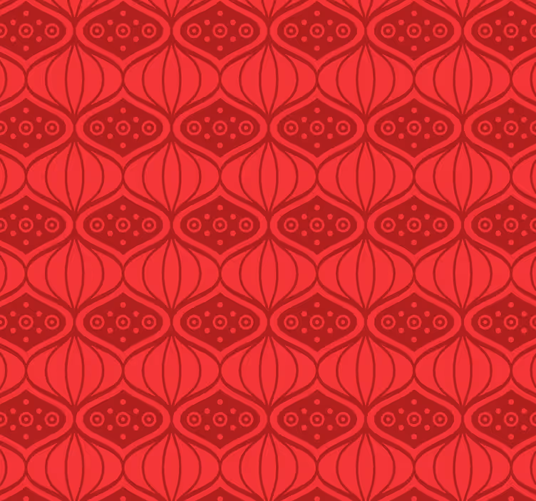 Tenda a rullo rossa stile orientale - TenStickers