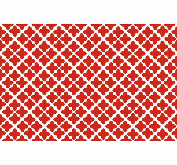Tenda a rullo rossa motivo geometrico bianco - TenStickers