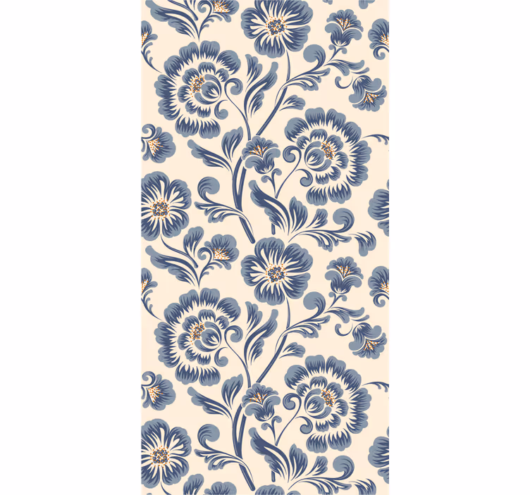 Tenda a rullo esterni stile vintage floreale blu - TenStickers