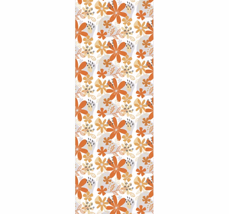 Tenda a rullo esterni texture floreale arancione - TenStickers