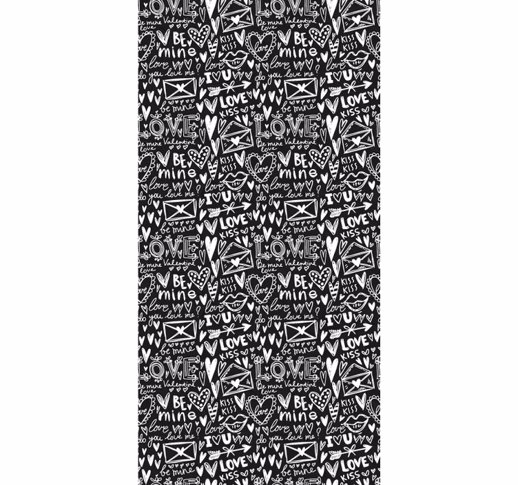 Tenda a rullo camera ragazzi graffiti cuore amore - TenStickers