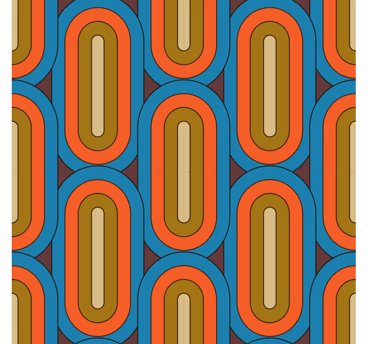 Tenda a rullo classica blu arrotondato retro - TenStickers
