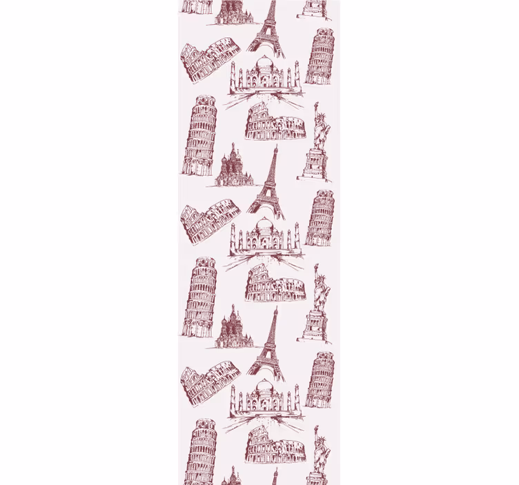 Tenda a rullo classica motivo monumenti famosi - TenStickers