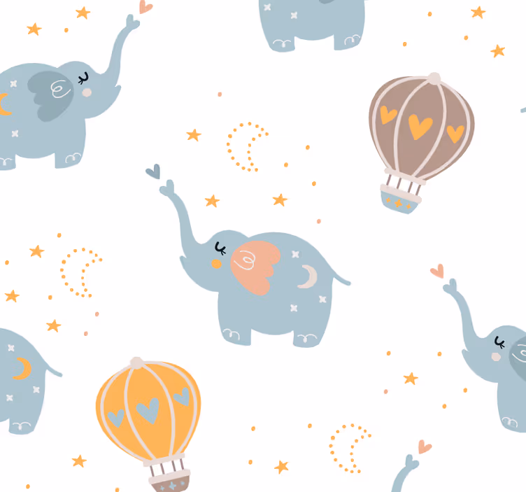 Tenda a rullo neonati elefanti carini per bambini - TenStickers