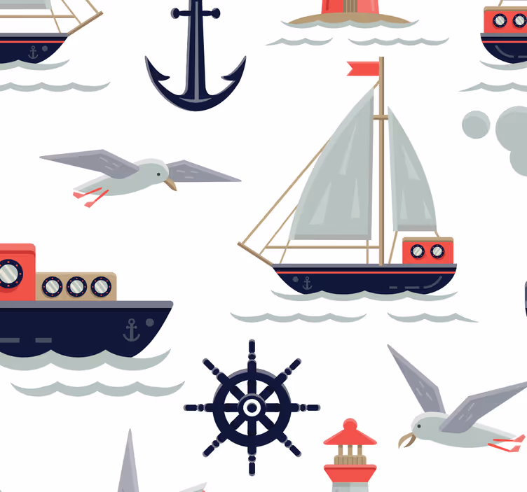 Tenda a rullo neonati carta da parati motivi navy - TenStickers