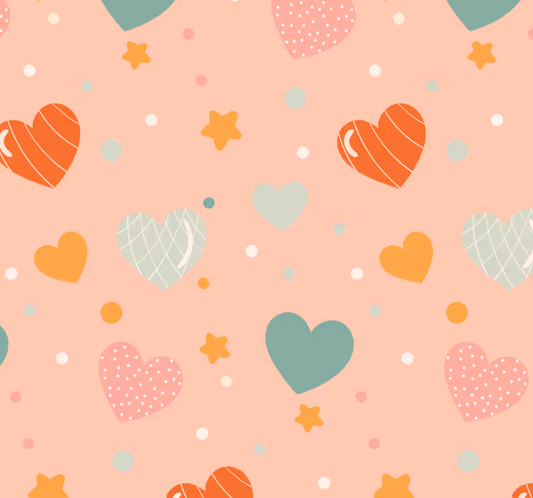Tenda a rullo neonati con motivo cuori e stelle - TenStickers
