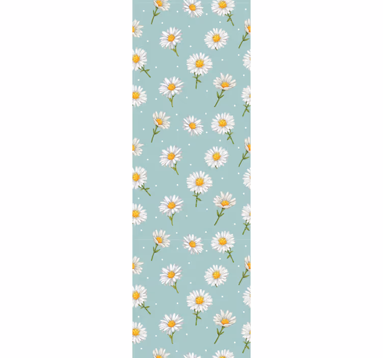Tenda a rullo corridoio motivo fiori di margherita - TenStickers
