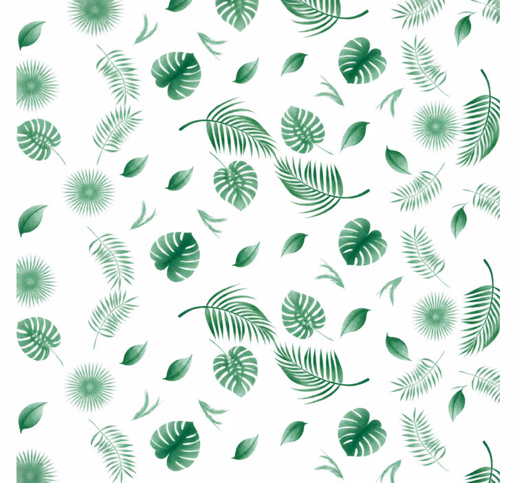 Tenda a rullo verde foglie di piante tropicali - TenStickers