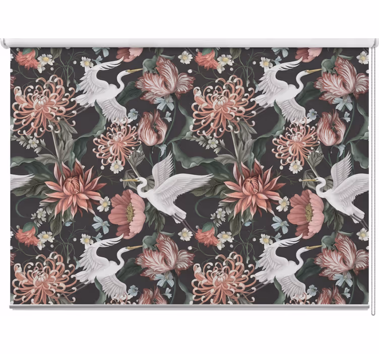 Tenda a rullo balcone aironi e fiori - TenStickers