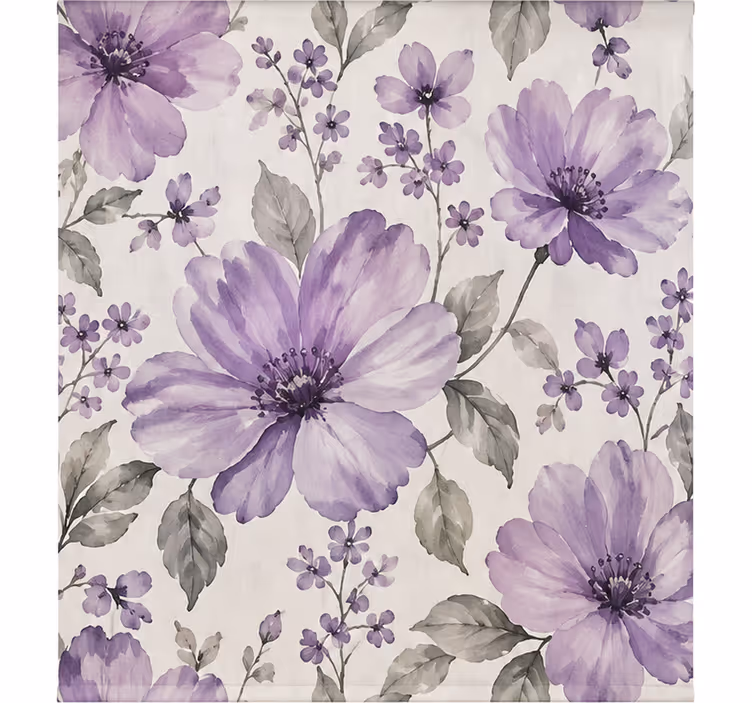 Tenda a rullo porpora fiori bellissimi - TenStickers