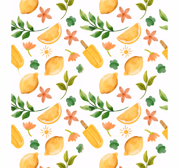 Tenda a rullo gialla agrumi estivi - TenStickers