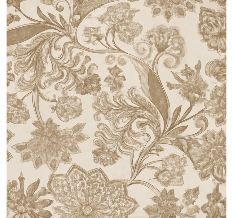 Tenda a rullo beige con motivo floreale vintage - TenStickers