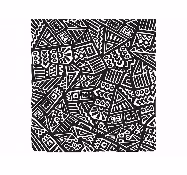 Tenda a rullo nera con motivo artistico tribale africano - TenStickers