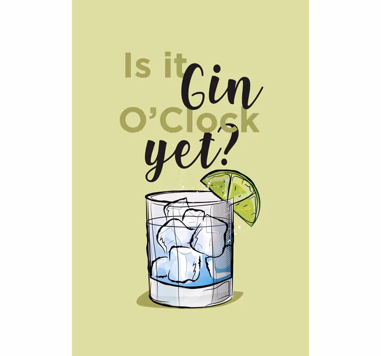 Tenda a rullo cucina frasi gin in punto ancora bevanda - TenStickers