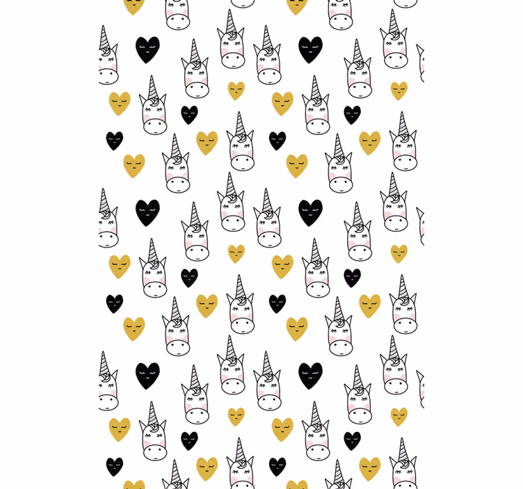 Tenda a rullo animali modello di cuore di unicorno - TenStickers