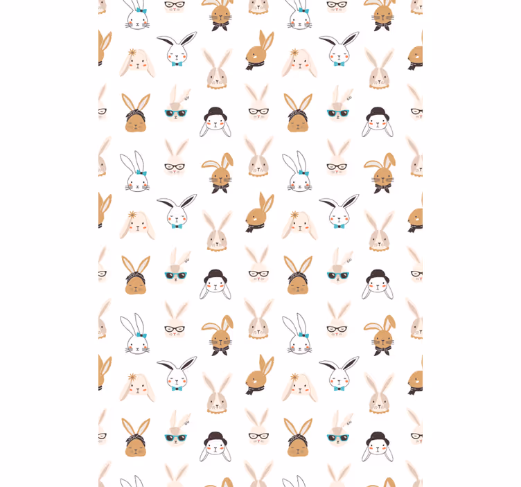 Tenda a rullo animali motivi giocosi di conigli - TenStickers