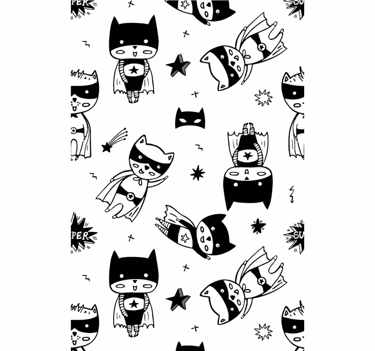 Tenda a rullo cameretta schizzo del fumetto del supereroe - TenStickers