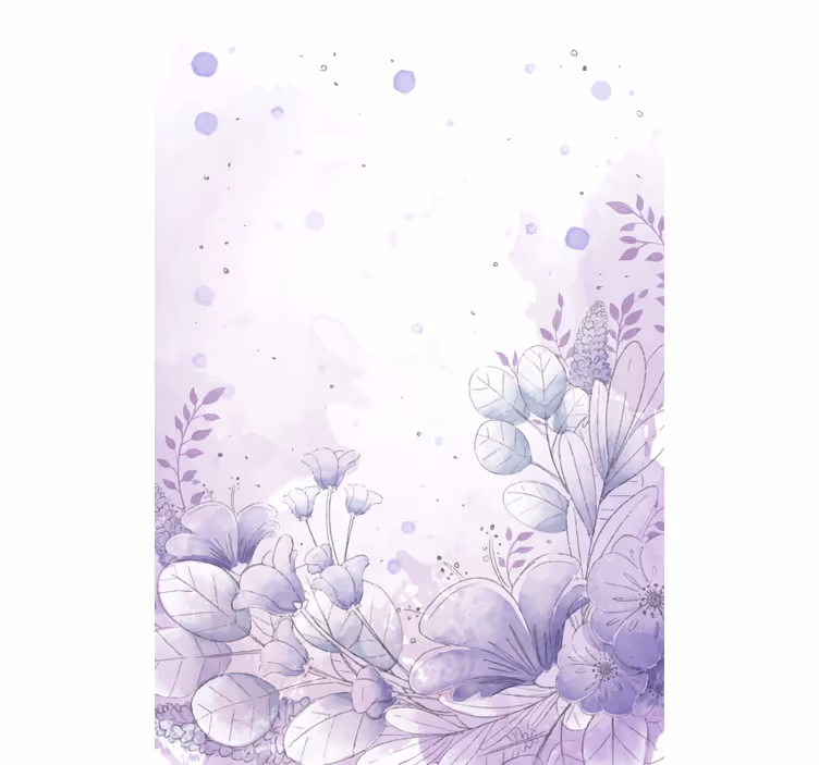 Tenda a rullo sala da pranzo Fiori viola e blu - TenStickers