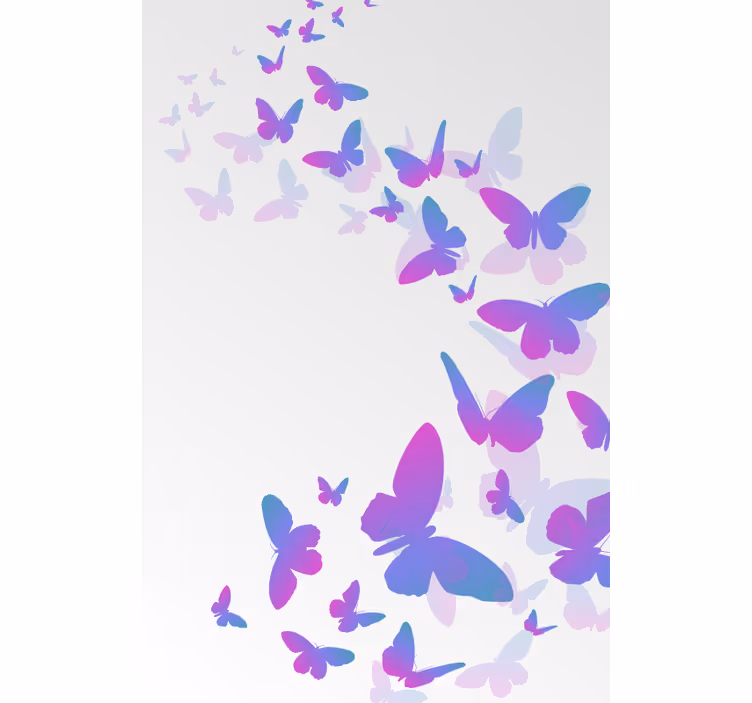 Tenda a rullo farfalle insieme di farfalle sfumate - TenStickers