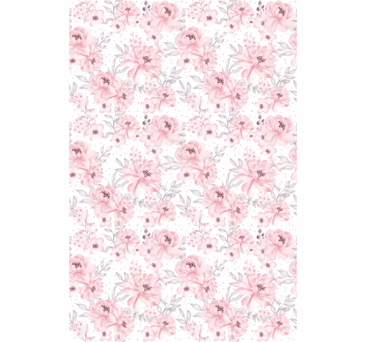 Tenda a rullo fiori e piante motivo floreale rosa - TenStickers