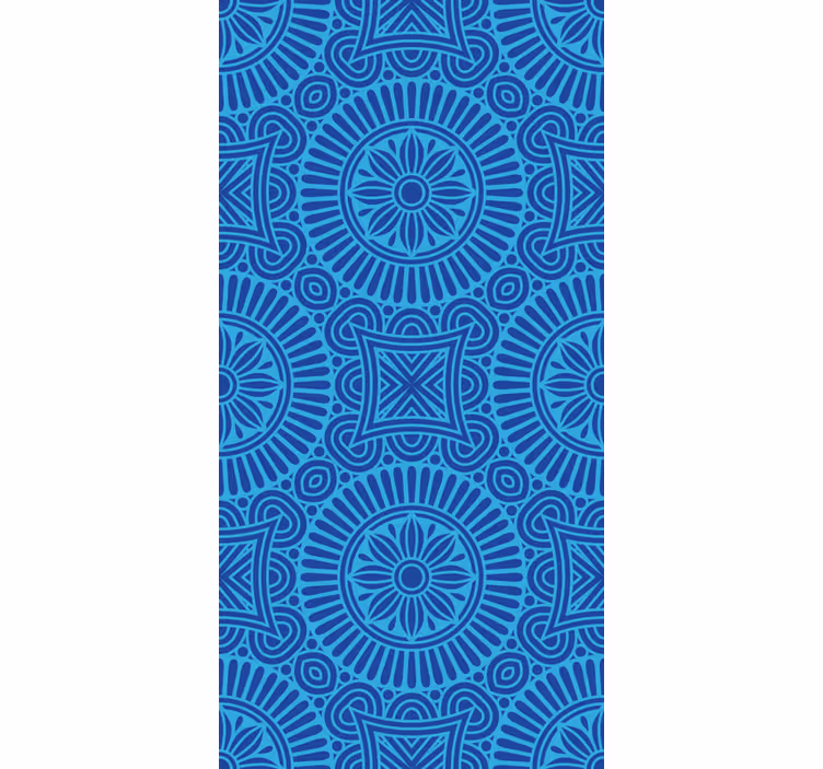 Tenda a rullo soggiorno toni blu mandala - TenStickers