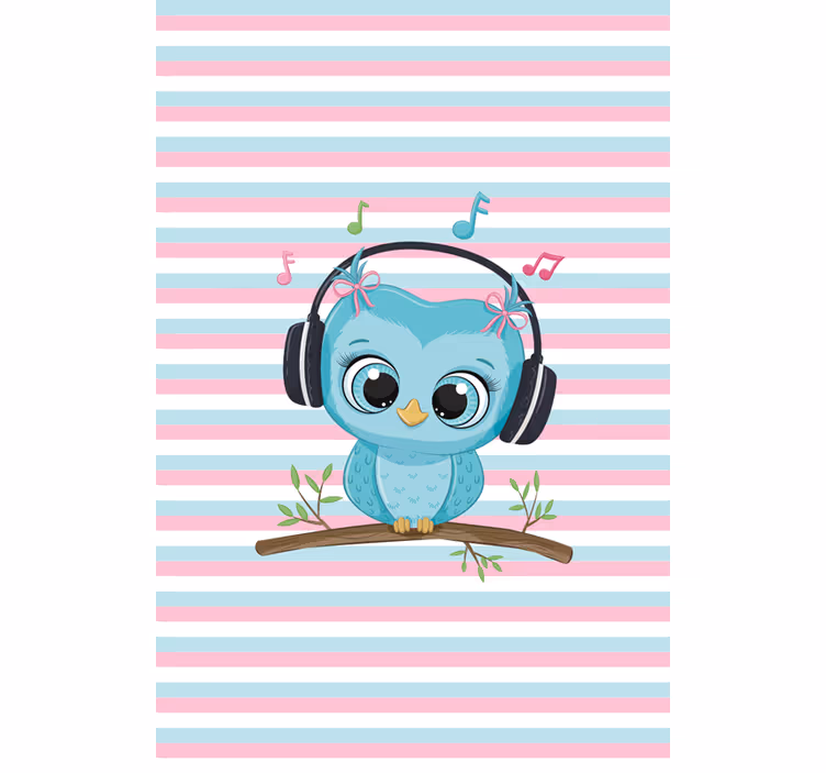 Tenda a rullo animali illustrazione del gufo musicale - TenStickers