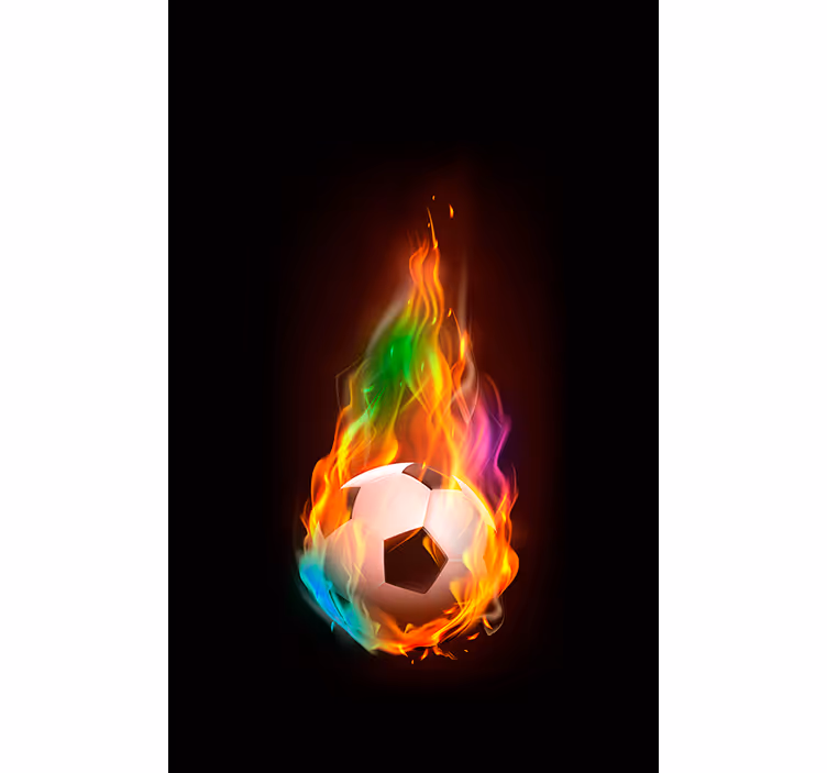 Tende a rullo calcio Palla di fuoco multicolore - TenStickers