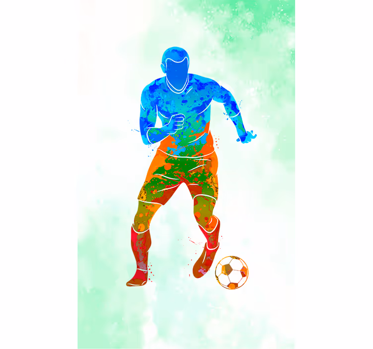 Tende a rullo calcio Giocatore dell'acquerello - TenStickers