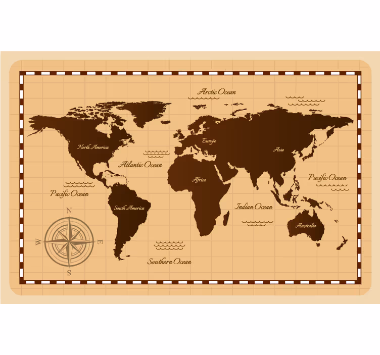 Tenda a rullo mappamondo esplorazione d'epoca - TenStickers