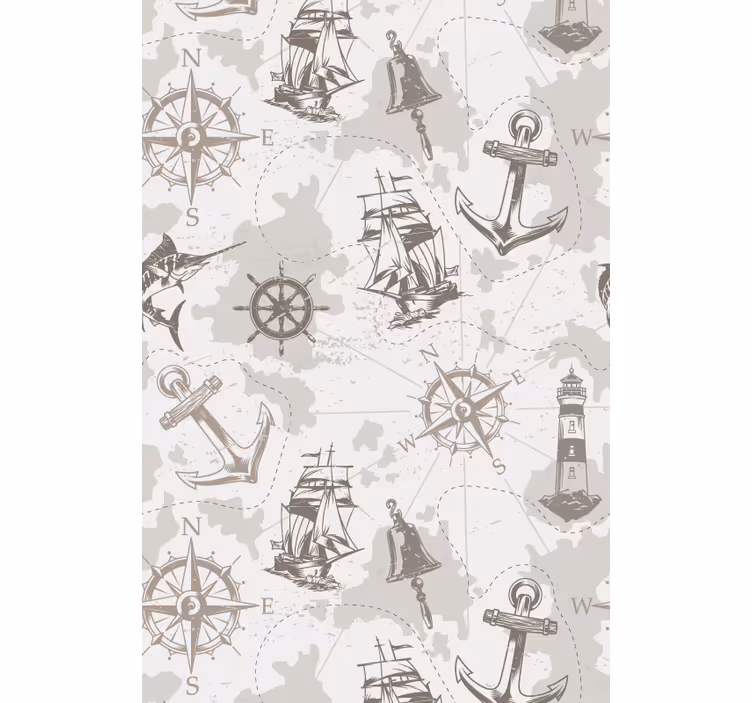 Tende a rullo più vintage motivi di esplorazione nautica - TenStickers