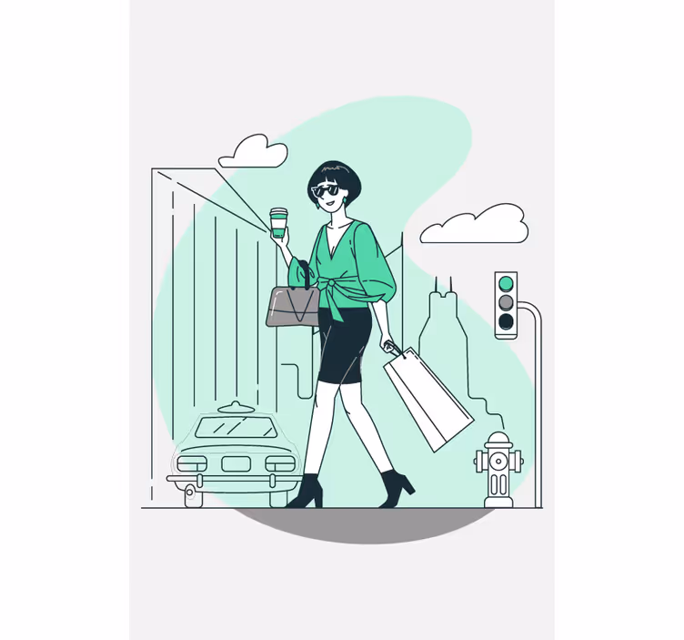 Tenda a rullo vita cittadina alla moda - TenStickers