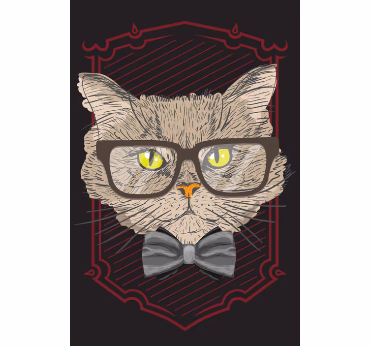 Tenda a rullo divertente Gatto con gli occhiali - TenStickers