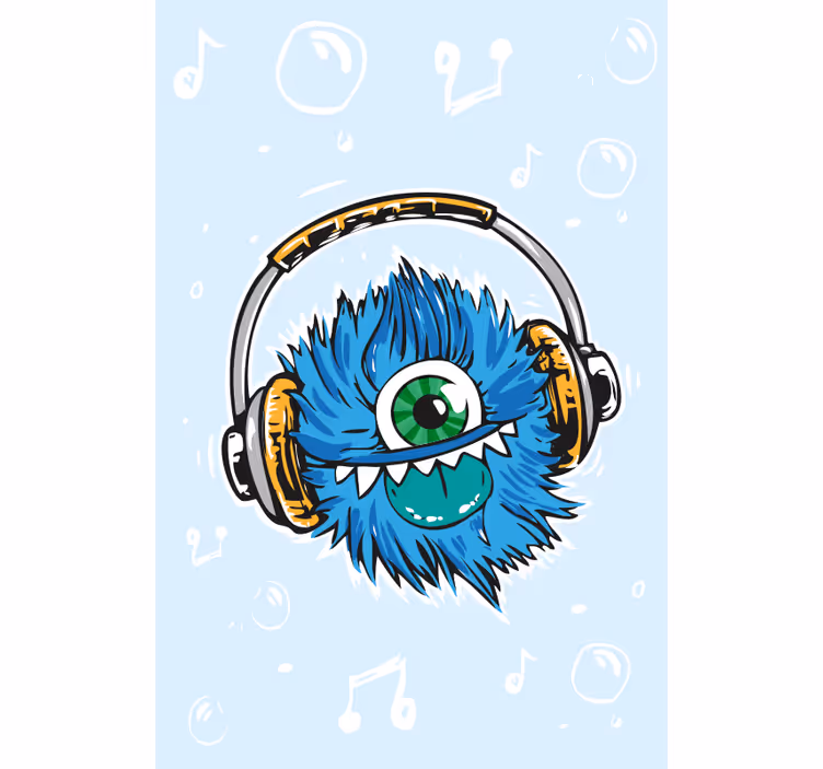 Tenda a rullo divertente cuffie mostruose - TenStickers