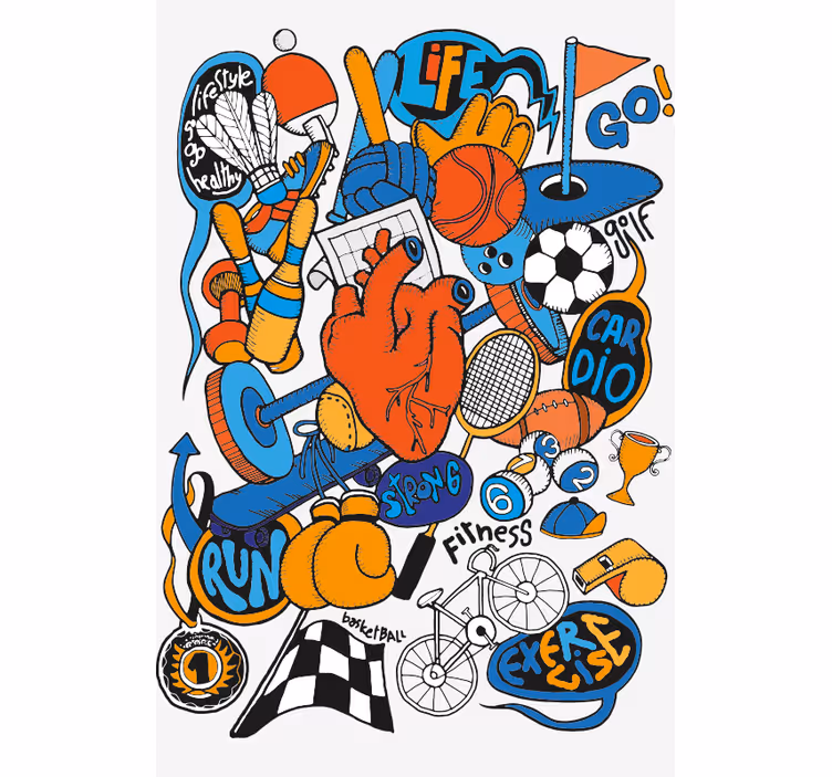Tenda a rullo sport Collage di sport - TenStickers