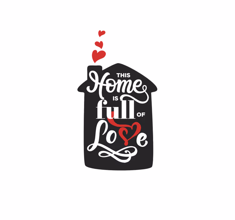 Tenda a rullo romantica cartello casa piena d'amore - TenStickers