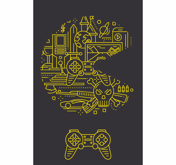 Tenda a rullo Gioco pac giallo - TenStickers