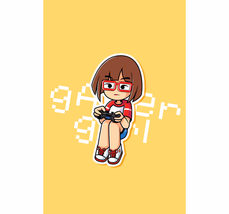 Tenda a rullo gamer illustrazione ragazza gamer - TenStickers
