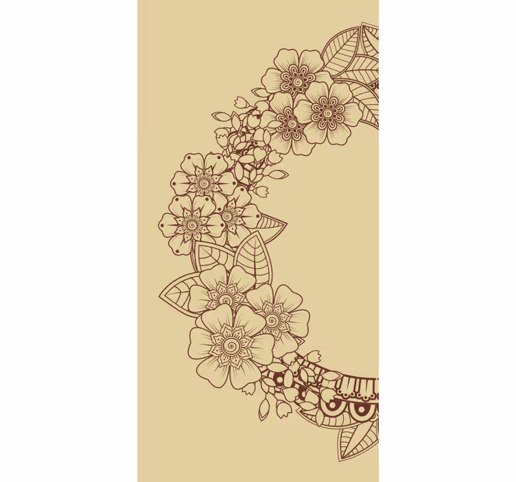 Tenda a rullo fiori disegno di contorni floreali - TenStickers