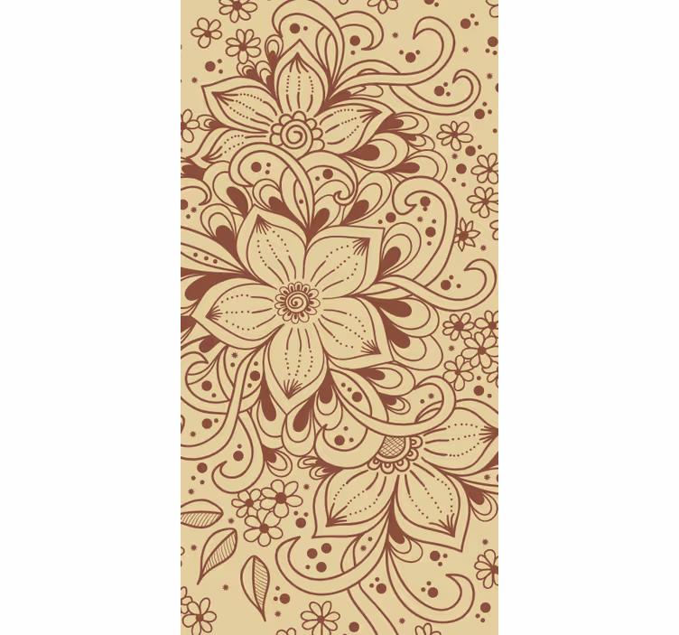 Tenda a rullo rustica motivo floreale paisley - TenStickers