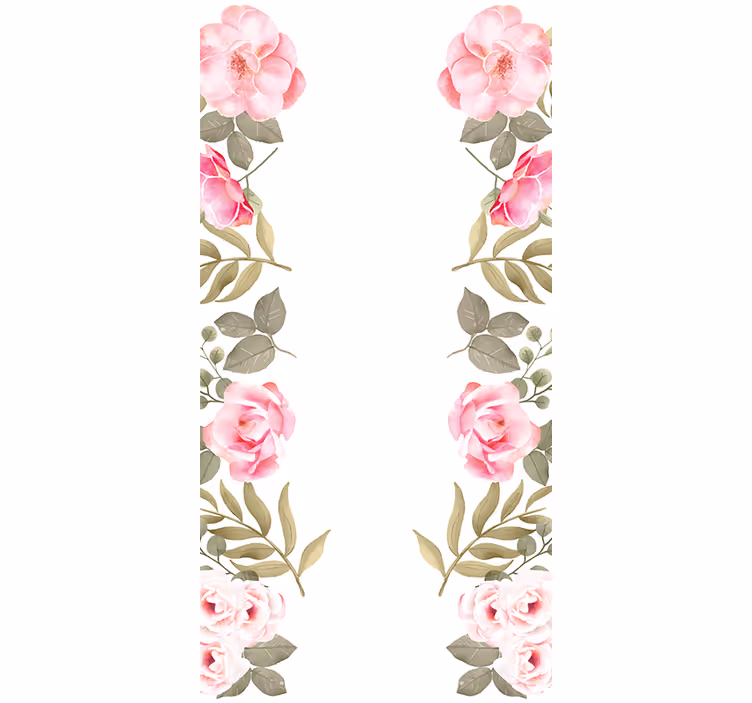 Tenda a rullo fiori e piante rose delicate - TenStickers