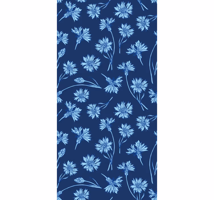 Tenda a rullo fiori e piante Fiori blu marino - TenStickers