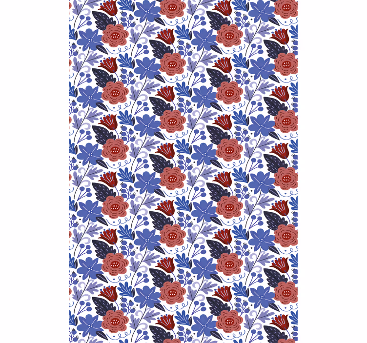 Tenda a rullo fiori e piante motivo botanico audace - TenStickers