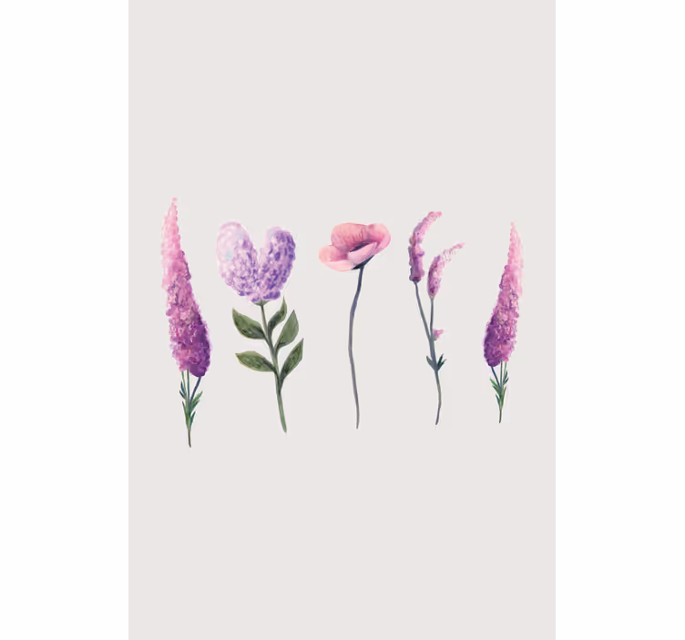 Tenda a rullo con fiori Disegni di fiori viola - TenStickers