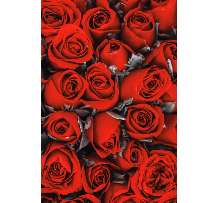 Tenda a rullo cucina floreale rosse romantiche - TenStickers