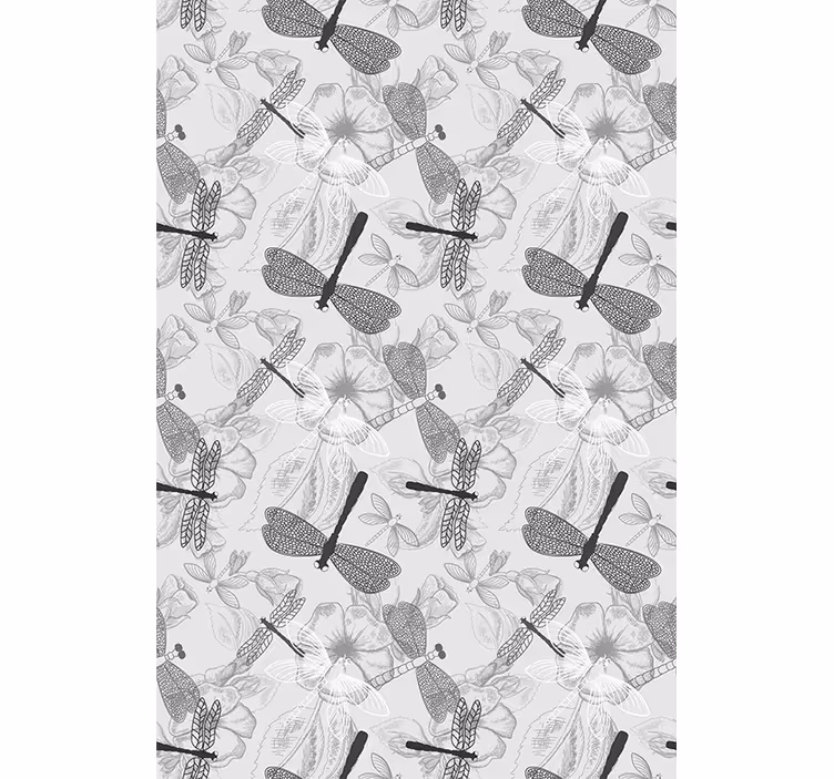 Tenda a rullo fiori e piante libellule e fiori - TenStickers